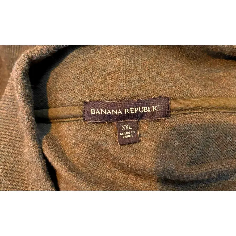 Banana Republic Men’s 1/4 Zip Sweater Cotton Polyester Moss Green Gorpcore